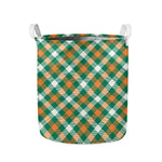 St. Patrick's Day Plaid Pattern Print Collapsible Laundry Basket