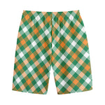 St. Patrick's Day Plaid Pattern Print Cotton Shorts