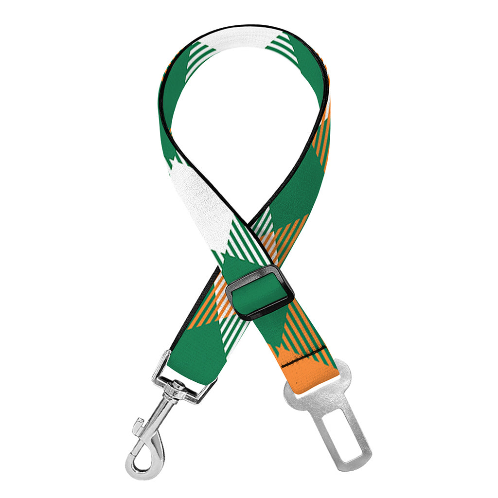 St. Patrick's Day Plaid Pattern Print Dog Seat Belt