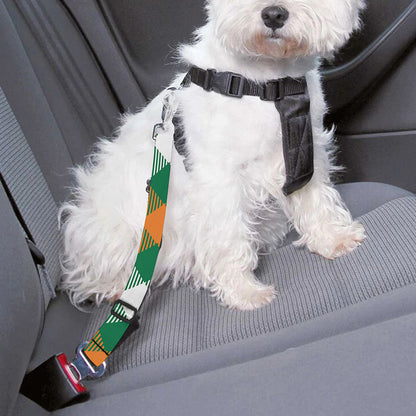 St. Patrick's Day Plaid Pattern Print Dog Seat Belt