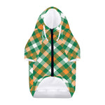 St. Patrick's Day Plaid Pattern Print Dog Zip Up Hoodie