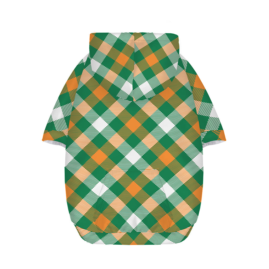 St. Patrick's Day Plaid Pattern Print Dog Zip Up Hoodie