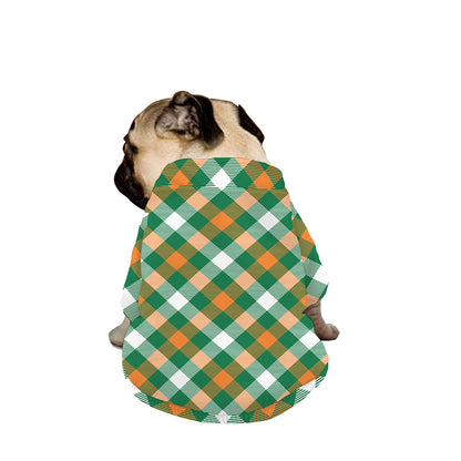 St. Patrick's Day Plaid Pattern Print Dog Zip Up Jacket