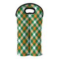 St. Patrick's Day Plaid Pattern Print Double Neoprene Wine Tote