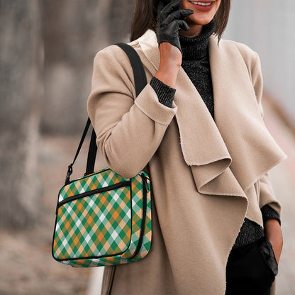 St. Patrick's Day Plaid Pattern Print Double Strap Bible Bag