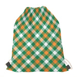 St. Patrick's Day Plaid Pattern Print Drawstring Bag