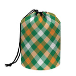 St. Patrick's Day Plaid Pattern Print Drawstring Makeup Bag