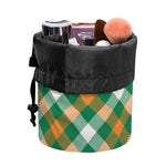 St. Patrick's Day Plaid Pattern Print Drawstring Makeup Bag