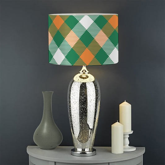 St. Patrick's Day Plaid Pattern Print Drum Lamp Shade