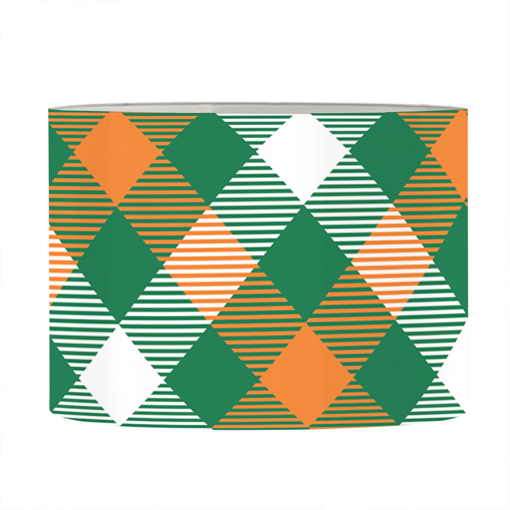 St. Patrick's Day Plaid Pattern Print Drum Lamp Shade