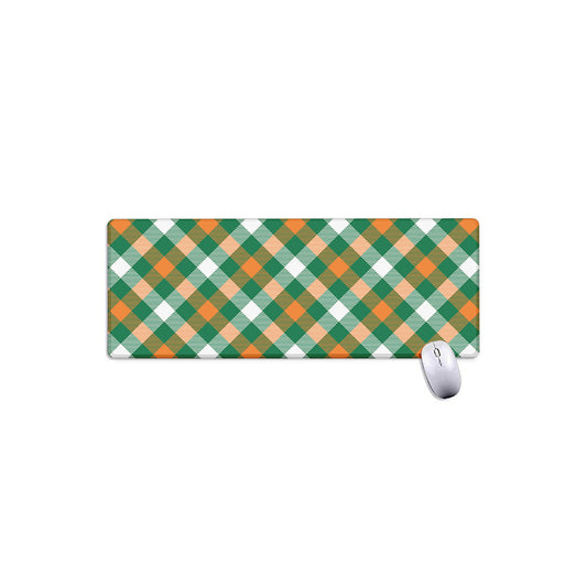 St. Patrick's Day Plaid Pattern Print Extended Mouse Pad