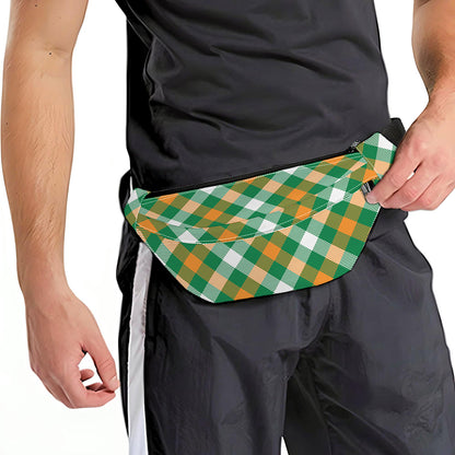 St. Patrick's Day Plaid Pattern Print Fanny Pack