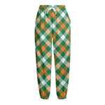 St. Patrick's Day Plaid Pattern Print Fleece Lined Knit Pants