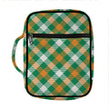 St. Patrick's Day Plaid Pattern Print Front Pocket Bible Bag