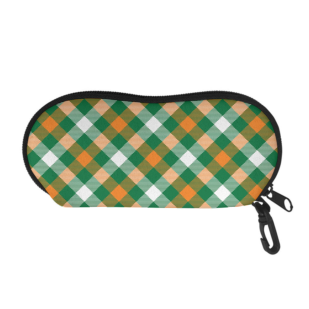 St. Patrick's Day Plaid Pattern Print Glasses Case