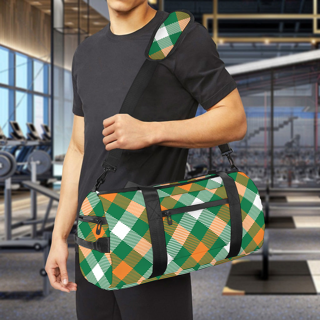 St. Patrick's Day Plaid Pattern Print Gym Bag