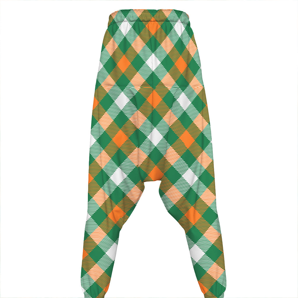 St. Patrick's Day Plaid Pattern Print Hammer Pants