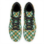 St. Patrick's Day Plaid Pattern Print High Top Leather Sneakers