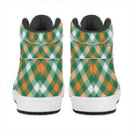 St. Patrick's Day Plaid Pattern Print High Top Leather Sneakers