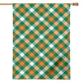 St. Patrick's Day Plaid Pattern Print House Flag