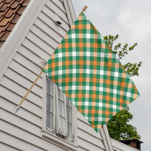 St. Patrick's Day Plaid Pattern Print House Flag