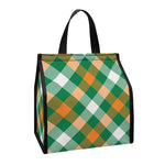 St. Patrick's Day Plaid Pattern Print Insulated Lunch Tote