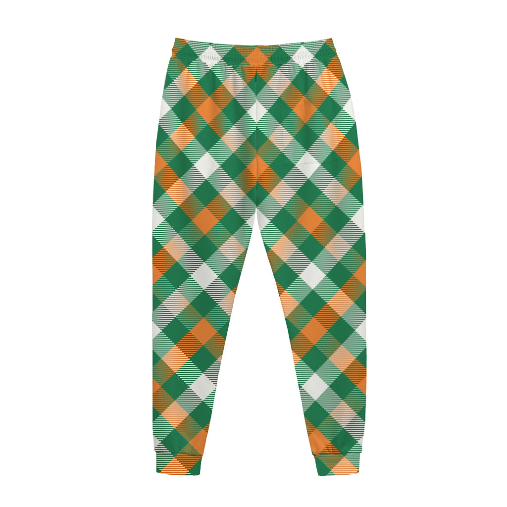 St. Patrick's Day Plaid Pattern Print Jogger Pants