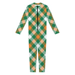 St. Patrick's Day Plaid Pattern Print Jumpsuit