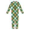 St. Patrick's Day Plaid Pattern Print Jumpsuit