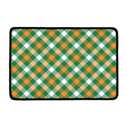 St. Patrick's Day Plaid Pattern Print Kitchen Mat