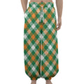 St. Patrick's Day Plaid Pattern Print Lantern Pants