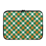 St. Patrick's Day Plaid Pattern Print Laptop Sleeve