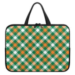 St. Patrick's Day Plaid Pattern Print Laptop Sleeve With Handle