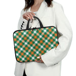 St. Patrick's Day Plaid Pattern Print Laptop Sleeve With Handle
