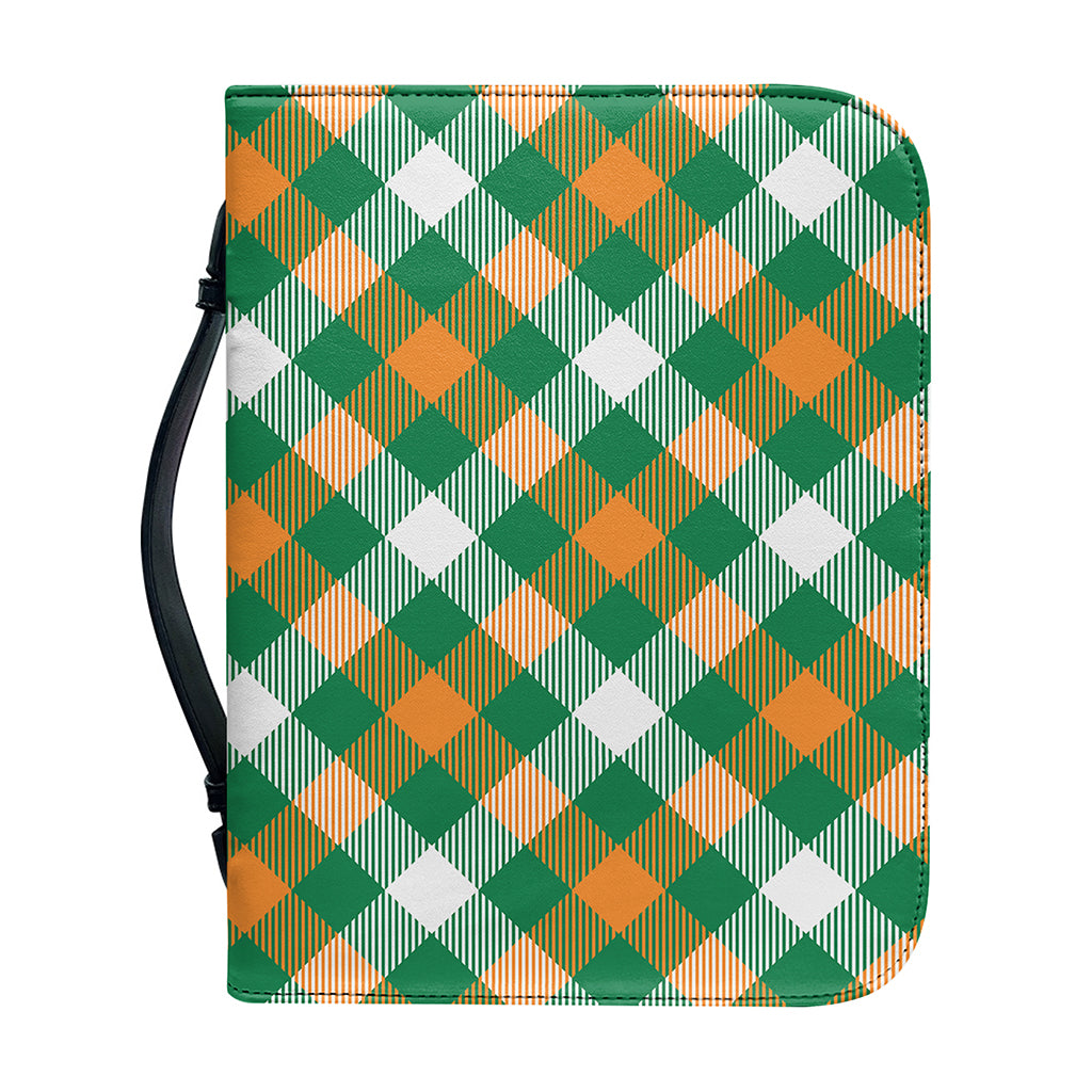 St. Patrick's Day Plaid Pattern Print Leather Bible Cover