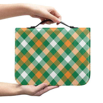 St. Patrick's Day Plaid Pattern Print Leather Bible Cover