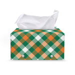 St. Patrick's Day Plaid Pattern Print Leather Tissue Box Cover