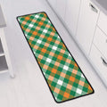 St. Patrick's Day Plaid Pattern Print Long Kitchen Mat