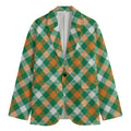 St. Patrick's Day Plaid Pattern Print Men's Blazer