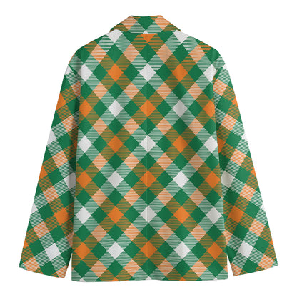 St. Patrick's Day Plaid Pattern Print Men's Blazer