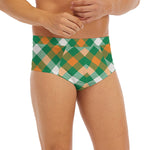 St. Patrick's Day Plaid Pattern Print Men's Briefs