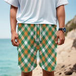 St. Patrick's Day Plaid Pattern Print Men's Cargo Shorts