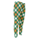 St. Patrick's Day Plaid Pattern Print Men's Compression Pants