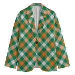 St. Patrick's Day Plaid Pattern Print Men's Cotton Blazer