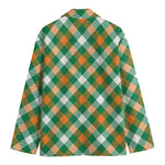 St. Patrick's Day Plaid Pattern Print Men's Cotton Blazer
