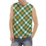 St. Patrick's Day Plaid Pattern Print Men's Fitness Tank Top