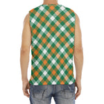 St. Patrick's Day Plaid Pattern Print Men's Fitness Tank Top