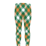 St. Patrick's Day Plaid Pattern Print Men's leggings