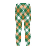 St. Patrick's Day Plaid Pattern Print Men's leggings