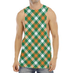 St. Patrick's Day Plaid Pattern Print Men's Muscle Tank Top